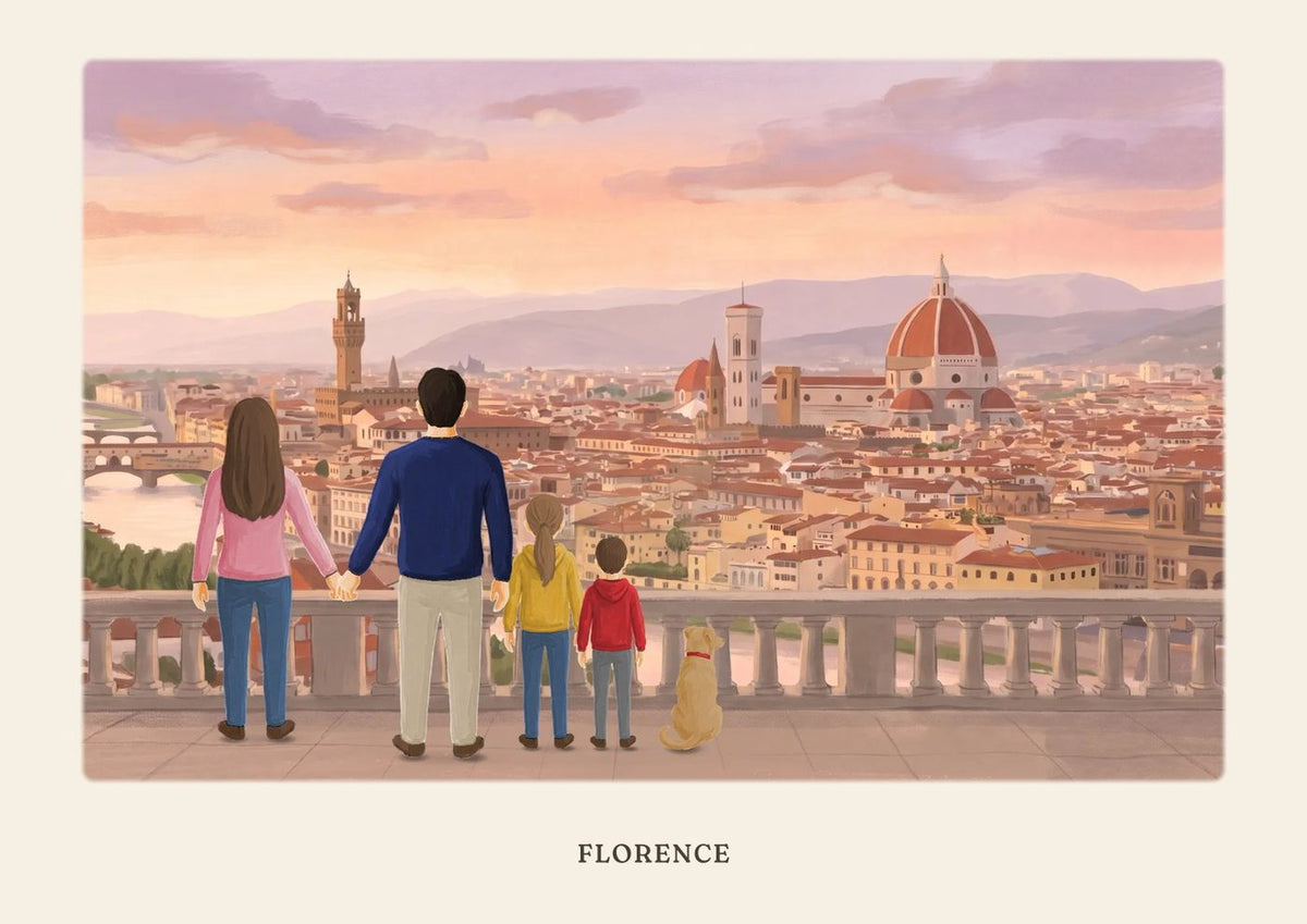 personalised family print florence storybook style