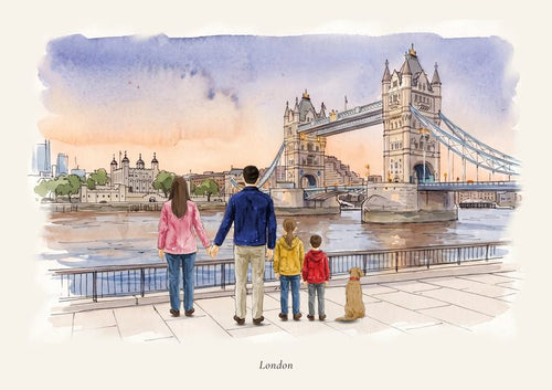 personalised family print london sketchbook style